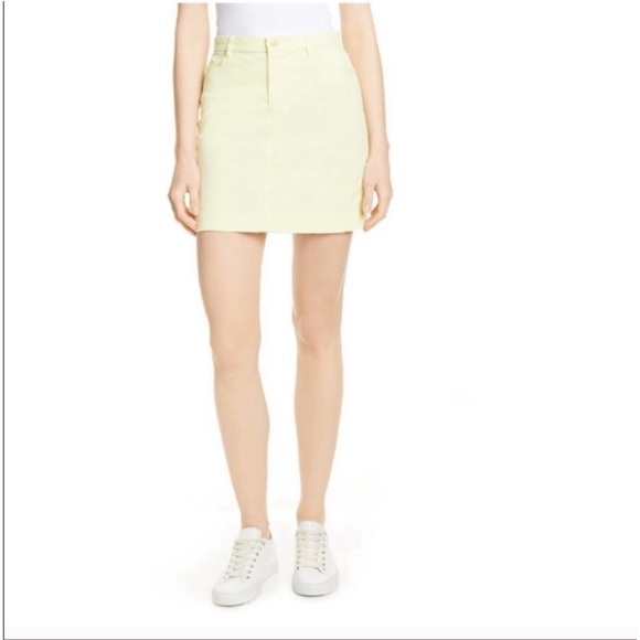 ATM High Waist Cotton Summer Yellow Mini Skirt NWT - Picture 1 of 6